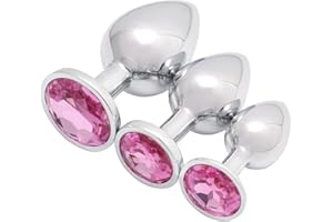 Akstore 3 Pcs Luxury Jewelry Design Fetish Anal Butt Plug(Pink)