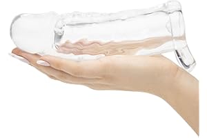 Lovehoney Mega Thick Penis Sleeve | 2 Extra Inches Penis Extender with Ball Loop | Girthy Realistic Sexual Stimulation Device | Couples Cock Enlarger Adult Sex Toys for Men | Clear