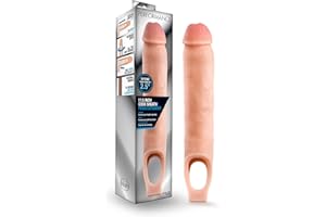 Blush Novelties, Performance - Ultra Soft X5 Plus 11.5 Inch Penis Sheath Extender - Extend Your Penis 2" - Thicken Up to 2.5"- Realistic Textured Cock Sleeve - Girth Enhancer Sex Toy for Men - Beige