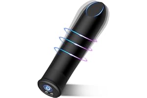 Bullet Vibrator with Angled Tip for Precision Clitoral Stimulation, Discreet Rechargeable Lipstick Vibe with 10 Vibration Modes Waterproof Nipple G-spot Stimulator Sex Toys for Women (Black)