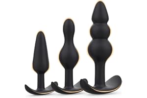 Anal Plug Sex Toys – 3PCS Silicone Butt Plug Trainer Kit, Beginners to Advanced Player, Comfortable Long-Term Wear, Anal Beads Prostate Massager for Adult Toys