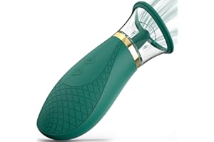 Jesbenna Clitoral Sucking Vibrator Sex Toys, 3 Sucking 9 Licking Modes Nipples Clit Sucker for Quick Orgasm, Tongue Vibrators Adult Toys for Women Couples, Green (S337)
