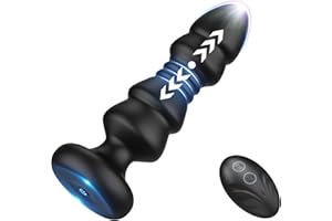 Thrusting Sex Toys Anal Plugs - Anal Toys Sex Toy Remote Control Vibrating Butt Plug G Spot Vibrator, Anal Beads with 5 Vibrating & Thrusting Prostate Massager, Anal Sex Toys for Male and Female