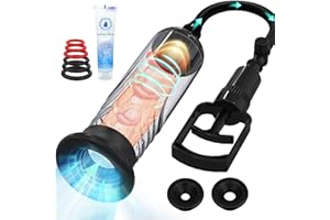 Penis Vacuum Pump, Manual Penis Enlarger Enlargement Extend Pump Air Pressure Device, Adult Male Sex Toys for Men Stronger Bigger Erections with 3pcs Suction Sleeves