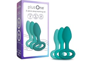 plusOne 3-Piece Butt Plug Training Set - Tapered Designs with Looped Bottom Ring for Easy Insertion and Beginner-Friendly - Waterproof & Body-Safe Silicone
