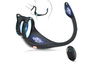 Vibrating Cock Ring Taint Stimulator with Mini Bullet, Remote Control Anal Butt Plug Prostate Massager Penis Ring Male Vibrators for Men Pleasure Sex Toys for Adult Couples
