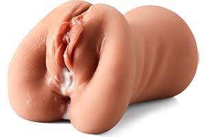 3 in 1 Pocket Pussy Male Masturbator - Adult Sex Toys for Men Penis Stimulation,Male Blowjob Stroker Toy with 3D Realistic Textured Tight Anus & Real Mouth for Man Masturbation Pleasure (Tan)