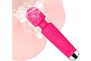 Vibrator Wand,Adult Sex Toy Wand, G Spot Dildo, Clit Vibrator, Sex Vibrators,Clitoris Stimulation,with 8 Speeds & 20 Patterns,Fully Waterproof,Vibrating Wand for her Pleasure (Rose Red)
