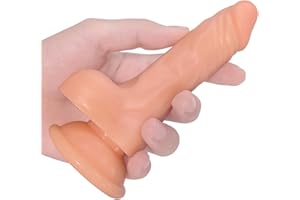 5.2 Inch Realistic Anal Dildo with Powerful Suction Cup, Small Anal Plug Dildos for Beginner, G-Spot Stimulation & Anal Training, Butt Plug Toys for Women & Men, Anal Trainer Sex Games (Flesh)