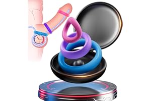 Cock/Penis Ring Sex Toys - Colored 85kg Tension Silicone Cock Ring Set Couples Sex Toy with 3 Pcs Different Sizes for Erection Enhancing Long Lasting Stronger, Adult Sex Toy for Men or Couple Pleasure