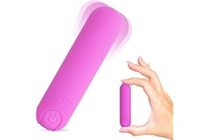 plusOne Bullet Vibrator for Women, Mini Vibrator Made of Body-Safe Silicone, Fully Waterproof, USB Rechargeable, Sex Toy Personal Massager with 10 Vibration Settings, Dark Pink