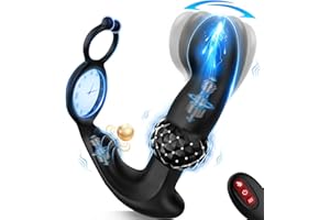BEISAR Prostate Massager Anal Vibrator, Male Sex Toys for Men Sex Toy Anal Plug Anal Toys Adult Toys Male Vibrator Butt Plug for Women Remote Control with 7 Wiggling Vibrating Ring Paddles Ticklers