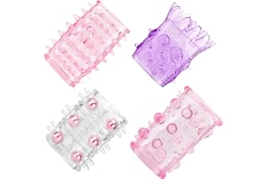 4 PCS Reusable Penis Sleeves, Random Color Condoms Male Cock Extender Enlarger G-Spot Stimulation Sex Toys for Couples