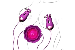 Nipple Toys Rose Sex Toy, Nipple Vibrator with 10 Vibration Modes Adjustable Rechargeable Vibrating Nipple Clamps Adult Toys for Couples or Women BDSM Sex Pleasure