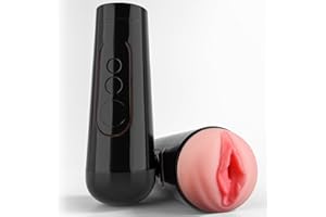 Aiccos Male Masturbator Cup, Quiet Adult Sex Toys for Men Realistic Pocket Pussy Vagina Textured with 7.5in Depth Soft and Manual Sex Machine