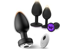 Anal Plug Vibrator Butt Plug, 4PCS Silicone Anal Toys Butt Plug Training Kit with Remote Control 10 Frequency Vibrating, Anal Toys Adult Sex Toy & Games Prostate Massager