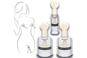 Nipple Suckers Set (1 Pcs 0.78" + 2 Pcs 1.5"), Twist Nipple Suction Cups and Clit Sucker for Enhanced Sensitivity in Couples Bedroom Play, Nipple Suckers for Pressure for Women Men Nipple Play