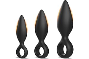 Anal Plug Sex Toys 3 PCS Butt Plug Trainer Kit for Men Women for Beginners, Advanced Users, Anal Dildo Training Kit Adult Toys with Flared Base Prostate Long-Term Wear, Sex Toys for Couples