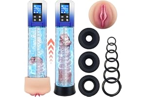 Male Sex Toys Penis Pump for Men - Adult Toys Electric Penis Enlarge Vacuum Pump, Waterproof High-Vacuum Penis Enlargement Extend Pump Masturbator, 10 Erection Training Modes with Mini Pocket Pussy