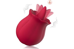 Tongue Clitoral Rose Vibrator, Sex Toys Vibration Stimulator for Women | Licking Rose Adult Toy | 10 Speed Vibrating, for Couples Female Anal Clitoris Nipple Ears G Spot for Her Pleasure, Red