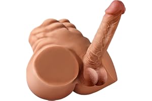 Isskis 6.8LB Male Sex Doll with Dildo, Adult Torso Sex Doll Toys with 7.08in Huge Dildos for Women Masturbation, Unisex Masturbator Sex Toy with Penis Tight Anal for Gay Les Men Couple