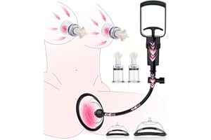 Pussy Pump with 2 Clitoris Nipple Suckers Set, Clitoral Pump Vagina Pumps Sexual Pleasure Tools for Women Couples, BDSM Nipple Sucking Toys with 3 Strong Suction Cups, Adult Sex Toys Kit
