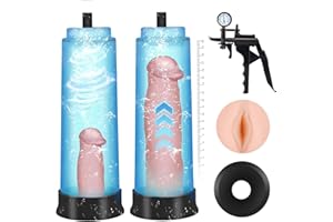 Vacuum Manual Penis Pump for Men - UTIMI Male Enlarging Pump Extention Adult Sex Toys for Enlargement Penis Pump Enlarger Device with 2 Pcs Lifelike Vagina Sleeve Mens Cock Pumps