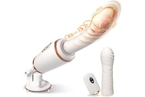 Sex Machine Thrusting Dildo Vibrator - 14 Vibrating & Thrusting Modes for Women Men G Spot Clitoral Anal Pleasure, Replaceable Heads Heating Strong Suction Cup Dildos, Remote Control Adult Sex Toys