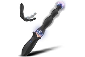 Vibrating Anal Beads Beginner-Friendly Butt Plug, Adult Sex Toy for Men Women Couples, Flexible Silicone Prostate Massger Anal Vibrator with 2 Motors 10 Vibrations, Anal Plug Anal Toy Anal Sex Toys