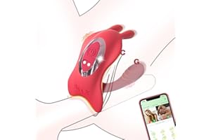 Couples App Remote Control Wearable Vibrator, Couple Women Adult Sex Toys, Long Distance Panty Vibrator with Rabbit Stimulator for G Spot Clitoral Penis Pleasure, Healexcer Female Kinky Sex Toy Game