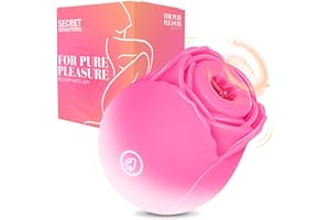 Rose Toy Sucking Vibrator for Women – Premium Rose Sex Toy with Multiple Sucking & Vibrating Modes for Pleasure – Sucking Sex Toy Clitoral Stimulator, G-Spot,Nipple Vibrator (Pink White)