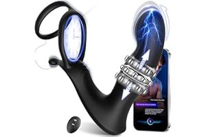 Prostate Massager Anal Vibrator - BEISAR Anal Toys Butt Plug Sliding Ring Male Sex Toys for Men Sex Toy Anal Plug Cock Ring, Adult Toys with 9 Thrusting Vibrating Butt Plug New APP Remote Control