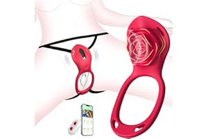 Couples Rose App Remote Control Wearable Vibrator, Couple Women Adult Sex Toys Games for Men, Hands Free Panty Clitoris Vibrator Vibrating Cock Ring, ZOOPLOU BDSM Female Sex Toy Clitoral Stimulator
