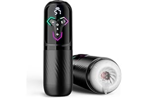 Heating Male Masturbator Penis Pump, Upgrade 5 in 1 Male Sex Toys for Men with 10 Vibrating&Licking 7 Thrusting&5 Sucking Modes, Adult Sex Toys Machines Devices Pocket Pussy Paddles, Whips&Ticklers