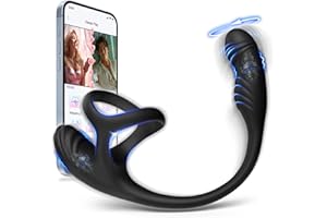 Tragere Prostate Massager Vibrating Cock Ring, Sex Toys for Men Anal Vibrator with 10 Intense Vibrating & Rotating Male Sex Toy, Male Vibrators Butt Plug for Men Pleasure Sex Toys with APP