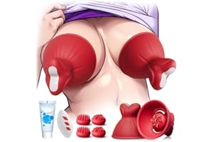 Sex Toys Nipple Vibrator for Women - 5IN1 Nipple Stimulator Toy with 10 kneading Rotating Modes 4 Brush Heads Massager Vibrating Nipple Clamps juguetes sexuales Rose Adult Sex Toy for Woman Couples