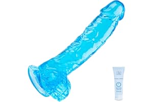 7 Inch Realistic Silicone Dildo, Soft Blue Dildos Sex Toy with Strong Suction Cup, Adult Toys for Vaginal G-Spot and Anal Play, Waterproof Flexible Lifelike Penis for Women Men Beginners Couples
