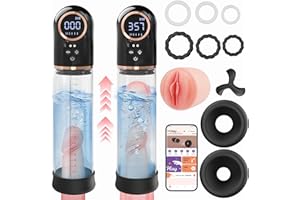 Electric Penis Pump for Male Sex Toys - Pumps & Enlargers, Male Masturbator with 4 Suction Intensities and APP Customized Modes, Adult Sex Toys for Men Erection Dick Pump with Cock Ring & Pocket Pussy