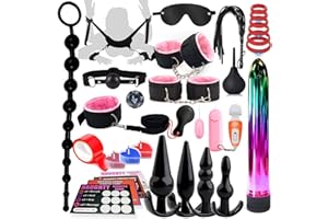 33pcs Anal Plug Adult Toys, BDSM Bondage Sex Restraints Set with Anal Toys and Anal Beads Butt Plug from Beginners to Advanced Player, Sex kit Sex Toys for Couples
