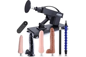 Sex Machine Joynse Fuck Machine with Remote Control, Automatic Love Machine Dildo Machine with Suction Cup Adapter, Realistic Dildos, 3XLR Connector Thrusting Machine Sex Toy with 7 Attachments