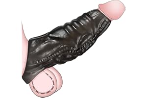 Monster Cock Sleeve Pennis Sleeve Girth Enhancer for Men, Penis Extender Penis Enlarger,Reusable Penis Sheath Soft Pennis Girth Sleeve to Enlarge and Prolong, Sex Toys for Men Couples (Black)