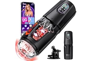 EINSEO Male Sex Toys for Men - AI Sync Male Masturbator Stroker Adult Toys with 7 Thrusting & Rotating 7 Licking & Vibrating Modes, Hands-Free Sex Machine Pocket Pussy with One-Click Burst for Man