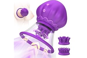 COREXPOWER Nipple Toy Sex Toy Vibrator Suction Cup - Jellyfish Nipple Suction Cup with 10 Rotations and Powerful Sucking Function, Detachable Nipple Vibrator Adult Toy Clitoris Nipple Anal Stimulator