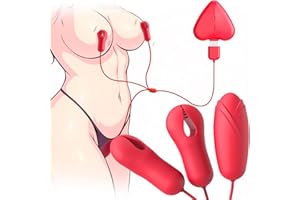 Sex Toy Nipple Clamps Vibrator | 2 in 1 Nipple Vibrators with Vibrating Bullet Egg with 10 Vibration Modes | Nipple Toys for Women and Couples Foreplay | BDSM Sex Toy | Clit G-spot Anal Stimulator