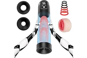 Electric Penis Pump, Air Water Penis Enlargers & Extender Male Sex Toys, Automatic Male Masturbator with 12 Taining Modes, Adult Sex Toys for Men Erection, Dick Pump with Pussy Pump & Cock Rings