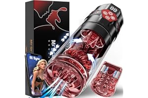 Mrgras Male Masturbator Penis Pump - AI Sync Male Sex Toys for Men with 12 S Vacuum Pump & 7 Thrusting Rotating Vibrating Sucking Licking Adult Toys Mens Sex Toys Pocket Pussy Pumps & Enlargers