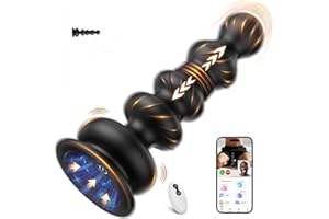 Thrusting Anal Beads Prostate Massager, BEISAR Anal Vibrator Anal Toys Butt Plug 10 Vibrating Thrusting Anal Plug Male Sex Toys for Men Women Adult Toys Gradual Bead Anal Trainer App Remote Control